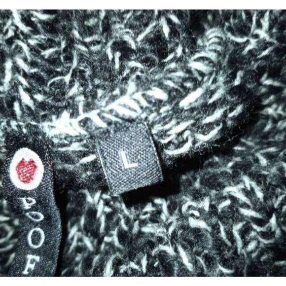 POOF BLACK MARBLED TURTLENECK SWEATER DRESS SZ.L EUC. - Picture 7 of 8